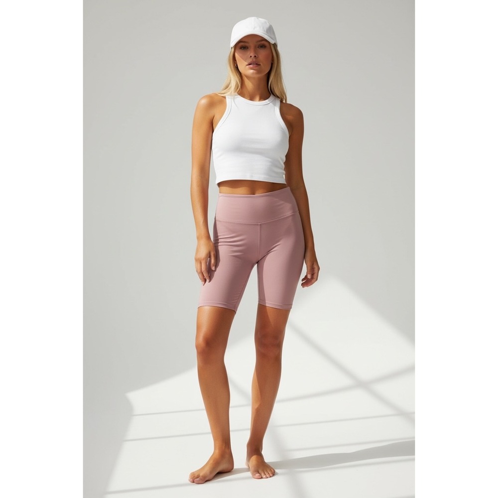 NEW‎ High Waisted Small/Medium Bike Shorts Mauve Pink Athleisure Workout